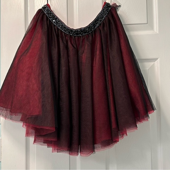 Alyce Paris Homecoming Beaded Sequined Waist Full Tulle Skirt Fairy whimsy goth - Picture 7 of 14